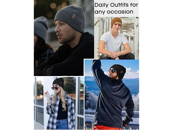 Furtalk Unisex (OS) Cuffed Beanie Thick Double Cap
