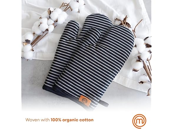 MasterChef Oven Mitts Heat Resistant, Set of 2 Baking Gloves