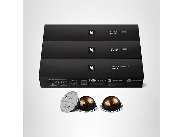 30CT Nespresso Capsules Vertuo, Double Espresso Scuro