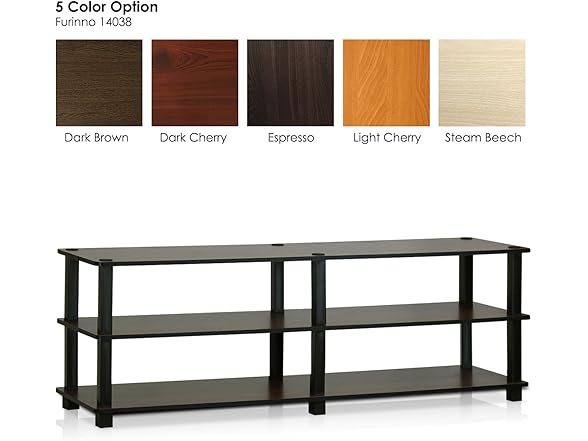 Furinno Furinno TURN-S-TUBE TV Stand, 3-Tier Ope