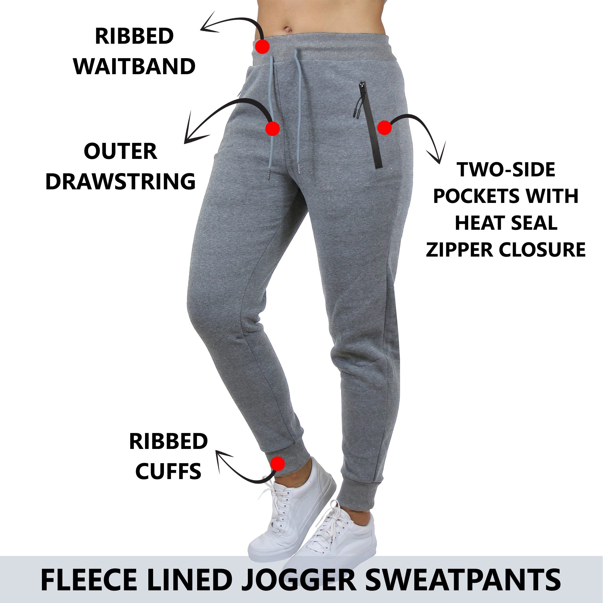 3Pk Womens Fleece Jogger Pants - Gallery 15