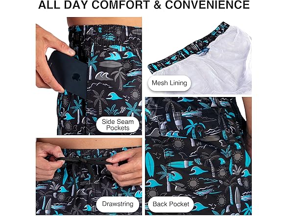 Kanu Surf Men's Black Yacht Swim Trunk (M)