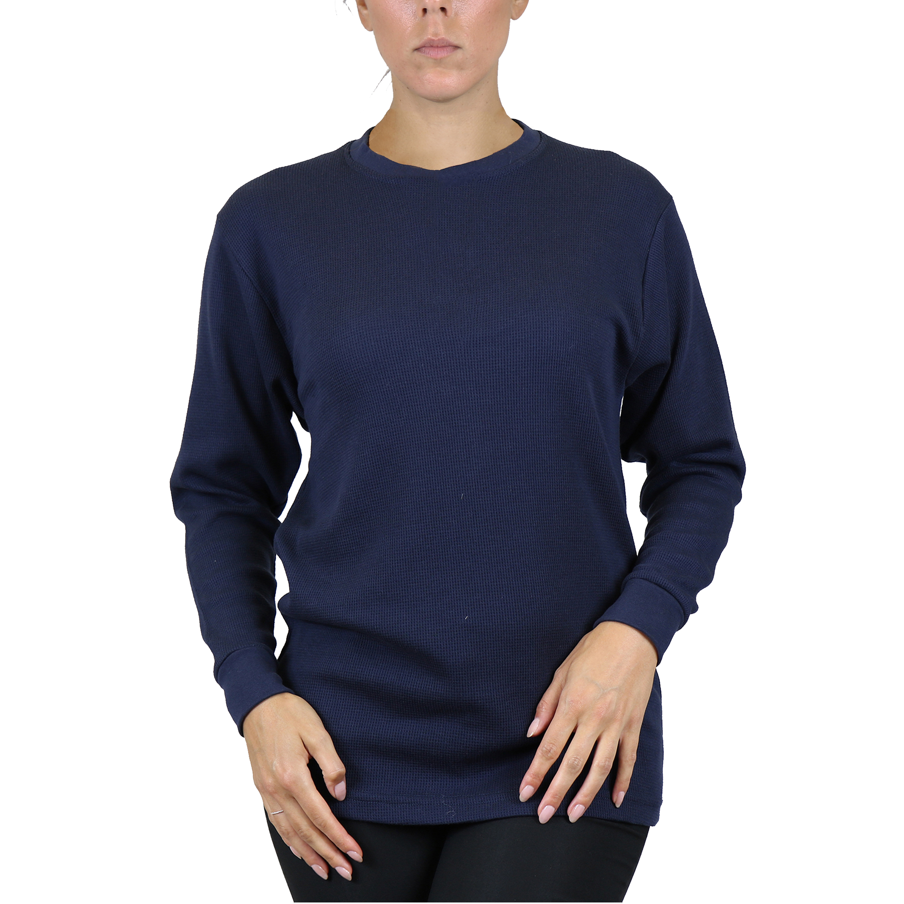 3Pk Asst Womens Waffle-Knit Thermal Shirts - Gallery 15