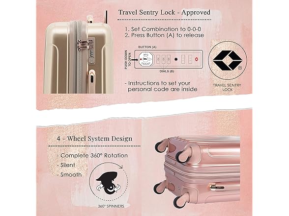 kensie 20 Alma Carry-On TSA-Lock Spinner Luggage
