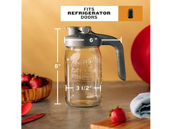 County Line Kitchen Glass Mason Jar Pitcher with Lid
