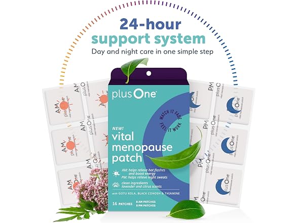 plusOne Vital Menopause Patches AM and PM 16ct