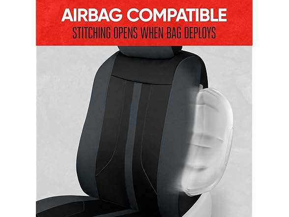 Motor Trend Gray Cloth Car Seat Covers for Front Seats