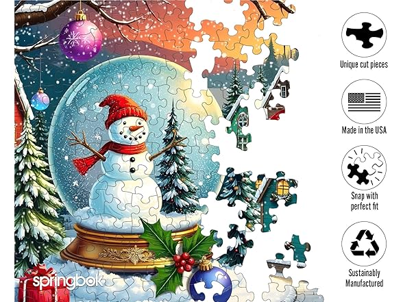 Springbok Snowman Snow Globe 1000 Piece Puzzle