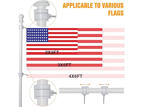 NELXINJO 6FT Flag Pole Kit (Your Choice)