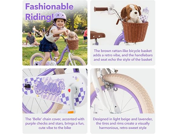 RoyalBaby Girls Bike Belle EZ Kids Bike, 14 Inch