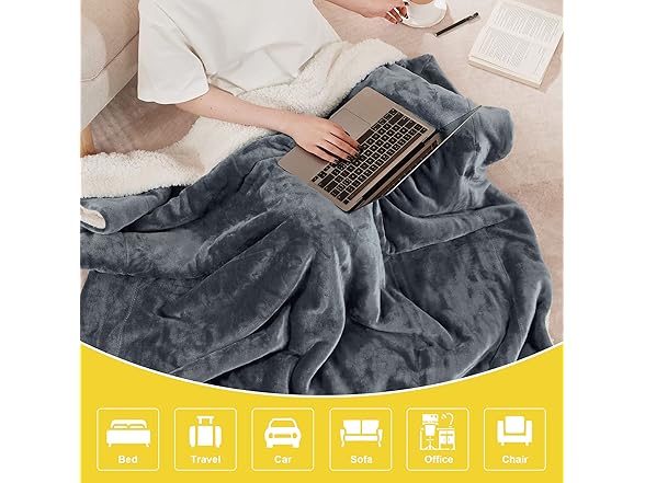 NICETOWN Sherpa Fleece Reversible Blankets Twin