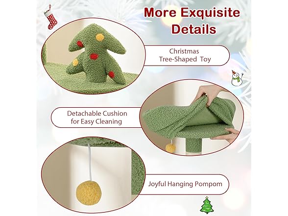 PETSITE 52 inch Christmas-Themed Cat Tree