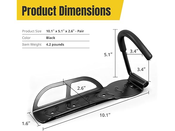 MaxxHaul 51186 Wall-Mounted Bike Rack Heavy-Duty