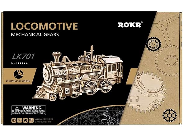 ROKR Locomotive Mechanical Wooden Gear 3D