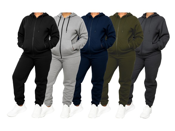 Womens Fleece-Lined Hoodie & Jogger Sets