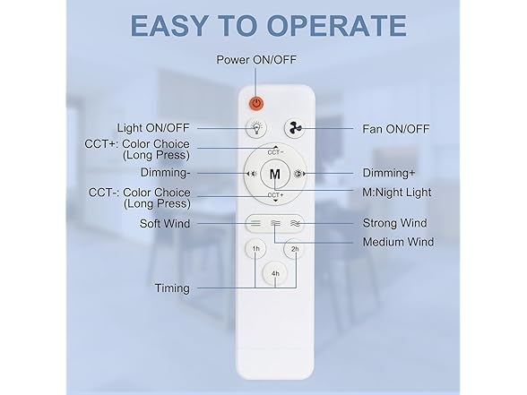 YoYuZJ Ceiling Fan with Light E26/E27