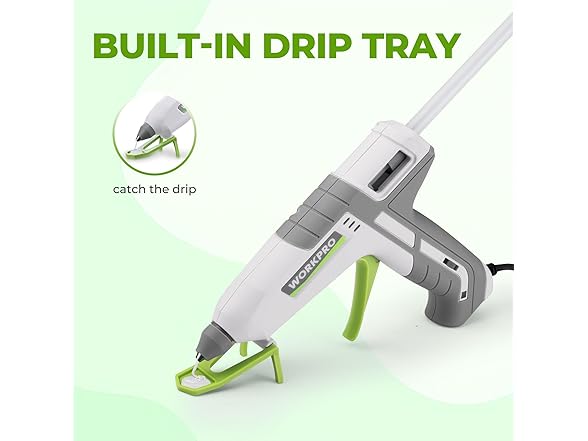 WORKPRO Hot Glue Gun Full Size - 100W - White