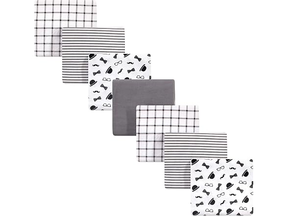 Little Treasure Flannel Receiving Blankets, 7-Pack