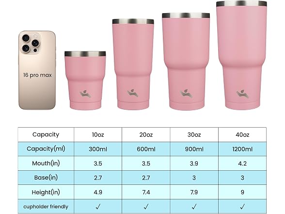Konokyo 30 oz Tumbler Light Pink