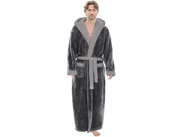 PJGGZ Mens Plush Robes Full Length