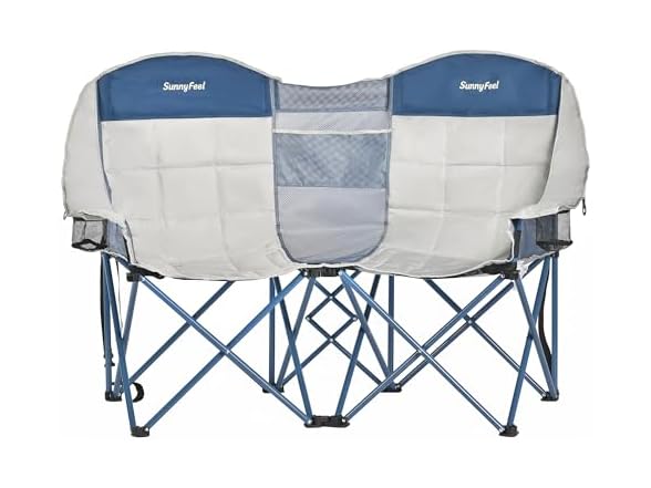 SUNNYFEEL Grey-Blue Loveseat Camping Chair