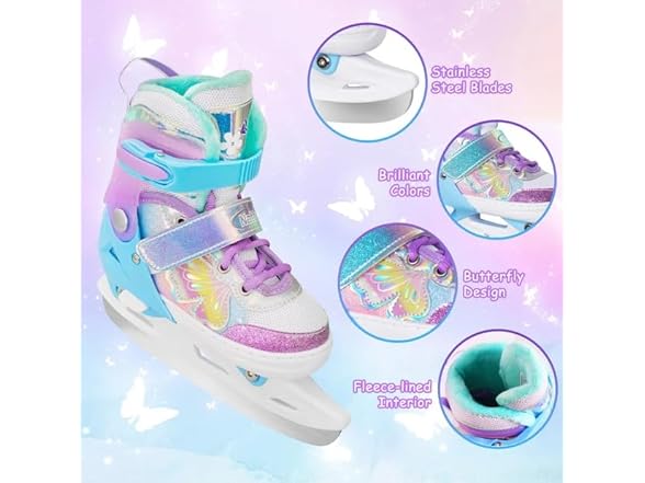 Butterfly Ice Skate For Kids Size Adjustable