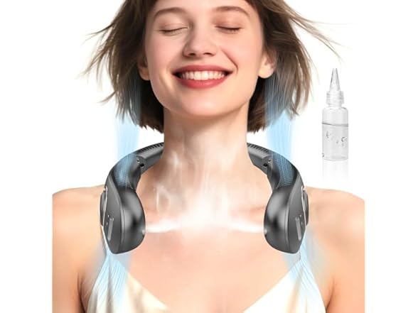 FWV  Misting Neck Fan, Black