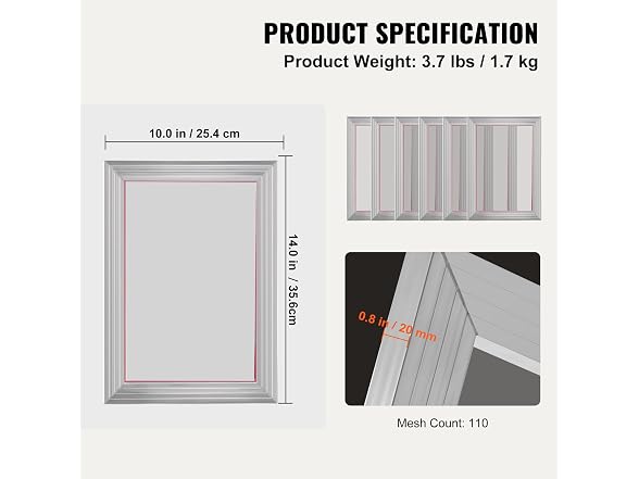 Screen Printing Kit, 6 Pieces 10x14inchSilk