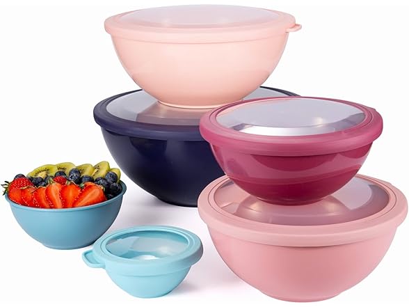 COOK WITH COLOR Mixing Bowls with TPR Lids - 12 Piece