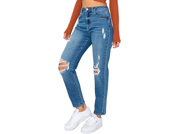 WAX Jean Women (13) Mom Blown Out Knee Jean