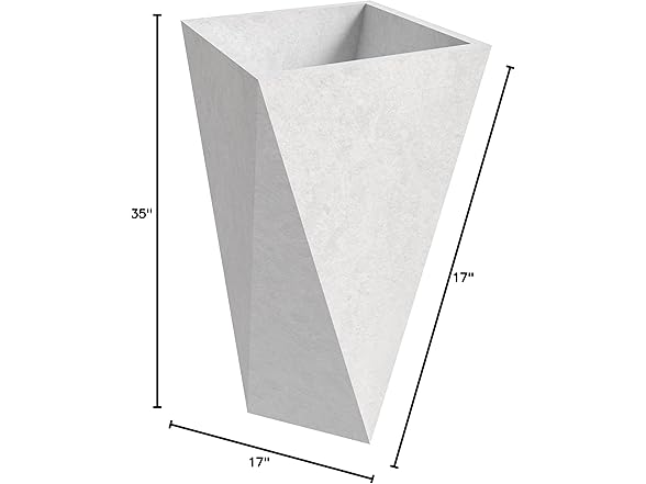 LeisureMod \Aloe PolyStone Planter White