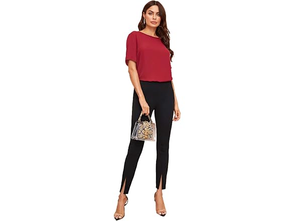 SweatyRocks Women (L) Elegant Elastic Waist Pants