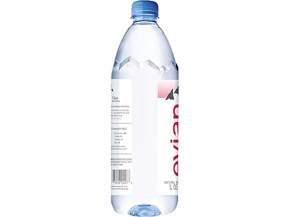 Evian Natural Spring Water, 1 L bottle