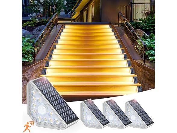 Motion Sensor Solar Step Lights for Outside