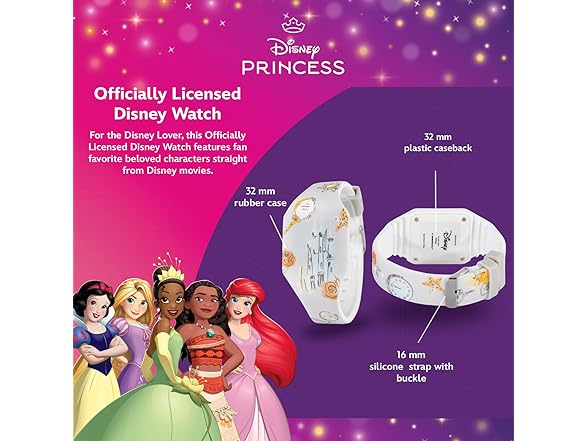 Disney Princess Watch Girls Age 4-7 White Strap - Gallery 3