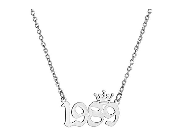 Birth Year Number with Crown Necklace