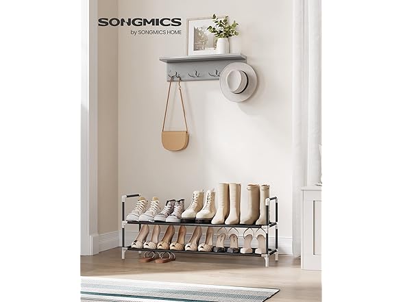 SONGMICS SONGMICS 2-Tier Shoe Rack, Shoe Storage for Ha