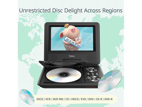 YOTON 9.5in Portable DVD Player Swivel