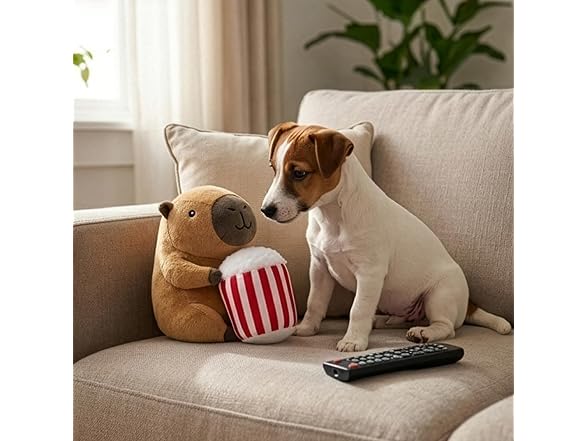 SPOT Capybara with Popcorn Plush Dog Toy