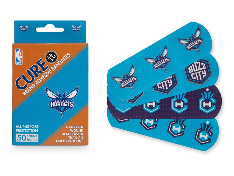 CURE IT  TRX-NBA-CHAHOR 10-Pack / 500ct 500ct NBA Team Adhesive Bandages  Charlotte Hornets