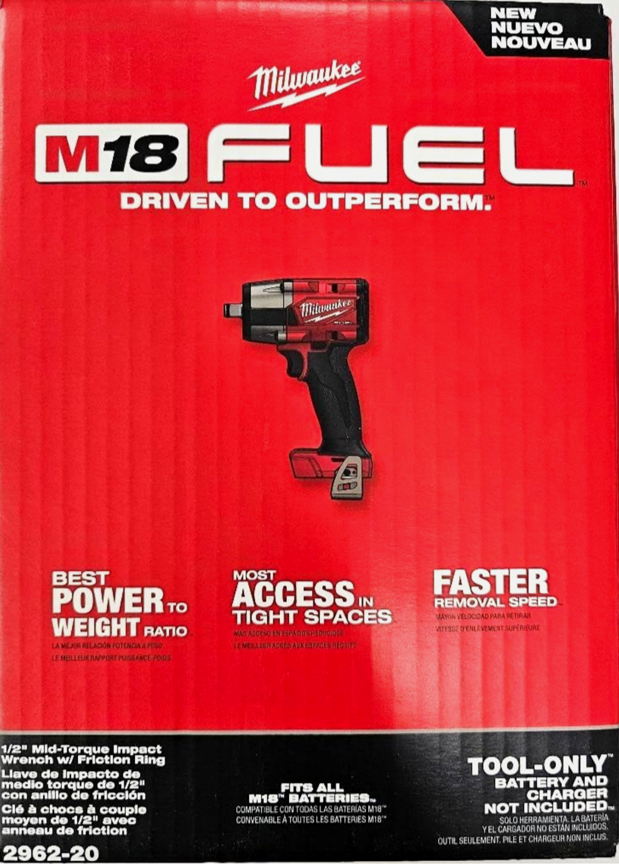 Milwaukee 2962-20 Gen-2 18V BL 1/2in Imp Wrench - Gallery 2