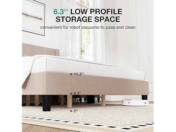 Novilla King Bed Frame with Linen Headboard