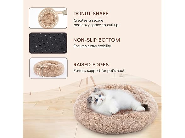 FluffyDream 20 inch Donut Dog Bed