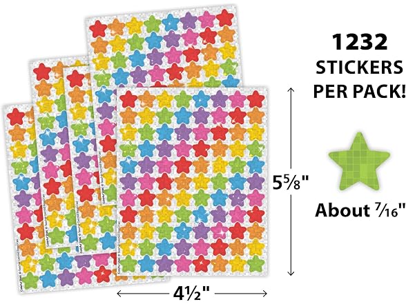 Teacher Created Resources Colorful Stars Sparkle Mini Stickers