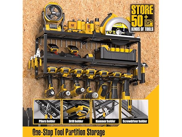 Power Tool Organizer, Wall Mount, Garage Organization