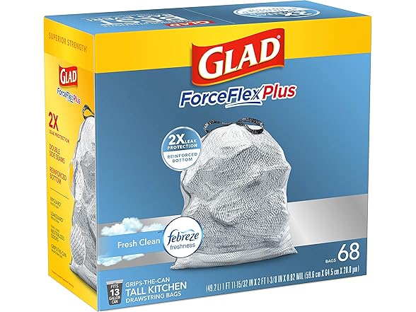 Glad Food Storage Glad ForceFlexPlus Tall Kitchen Dra