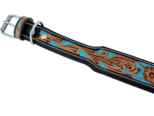 Affilare Leather Dog Collar Western Style Hea