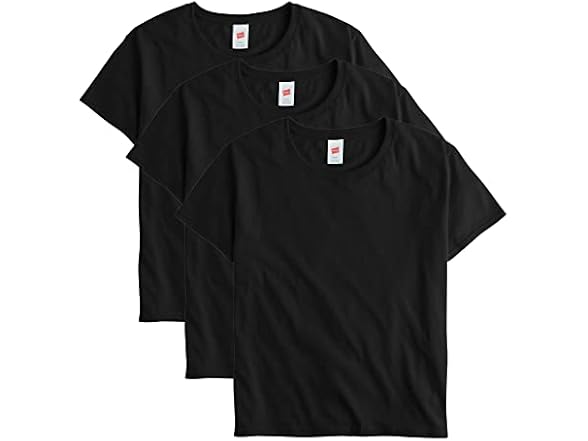 Hanes Black Comfort 3Pack Tees (XS)