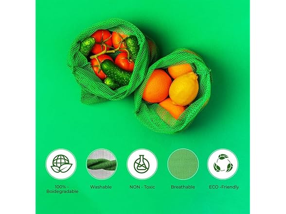 Rushly 100% Cotton Reusable Fridge Bags