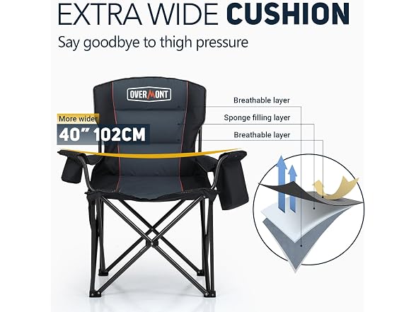 Overmont Oversized Camping Chair 450lb